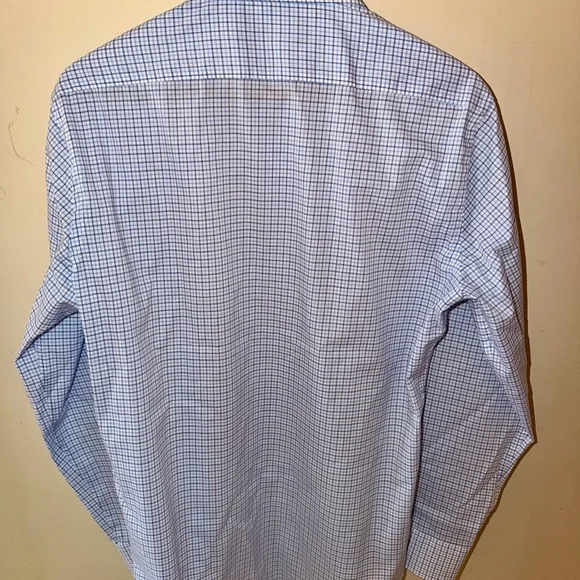 Saks Fifth Avenue Blue Check Dress Shirt - Picture 2 of 3